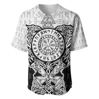 Viking Tattoo Baseball Jersey Hugin And Munin Asgardian Ravens Grunge Art - Wonder Print Shop