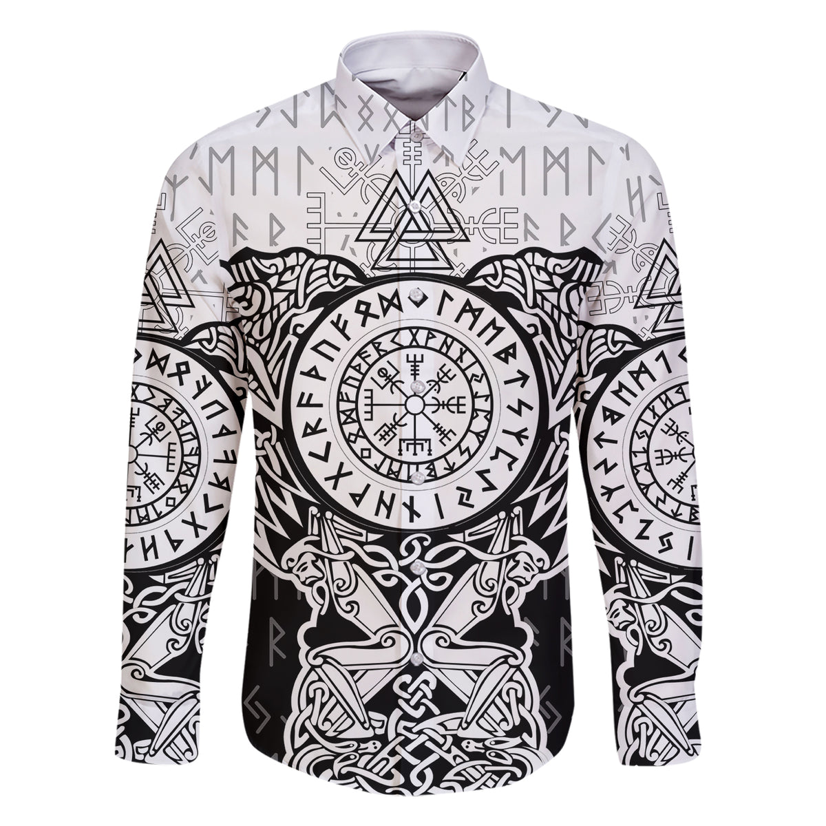 Viking Tattoo Family Matching Short Sleeve Bodycon Dress and Hawaiian Shirt Hugin And Munin Asgardian Ravens Grunge Art - Wonder Print Shop