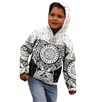 Viking Tattoo Kid Hoodie Hugin And Munin Asgardian Ravens Grunge Art - Wonder Print Shop