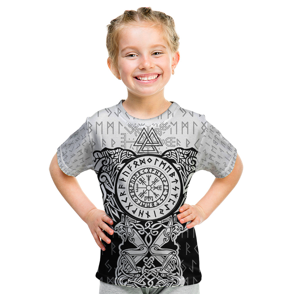 Viking Tattoo Kid T Shirt Hugin And Munin Asgardian Ravens Grunge Art - Wonder Print Shop