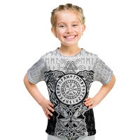 Viking Tattoo Kid T Shirt Hugin And Munin Asgardian Ravens Grunge Art - Wonder Print Shop