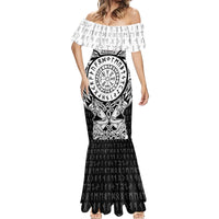 Viking Tattoo Mermaid Dress Hugin And Munin Asgardian Ravens Grunge Art - Wonder Print Shop