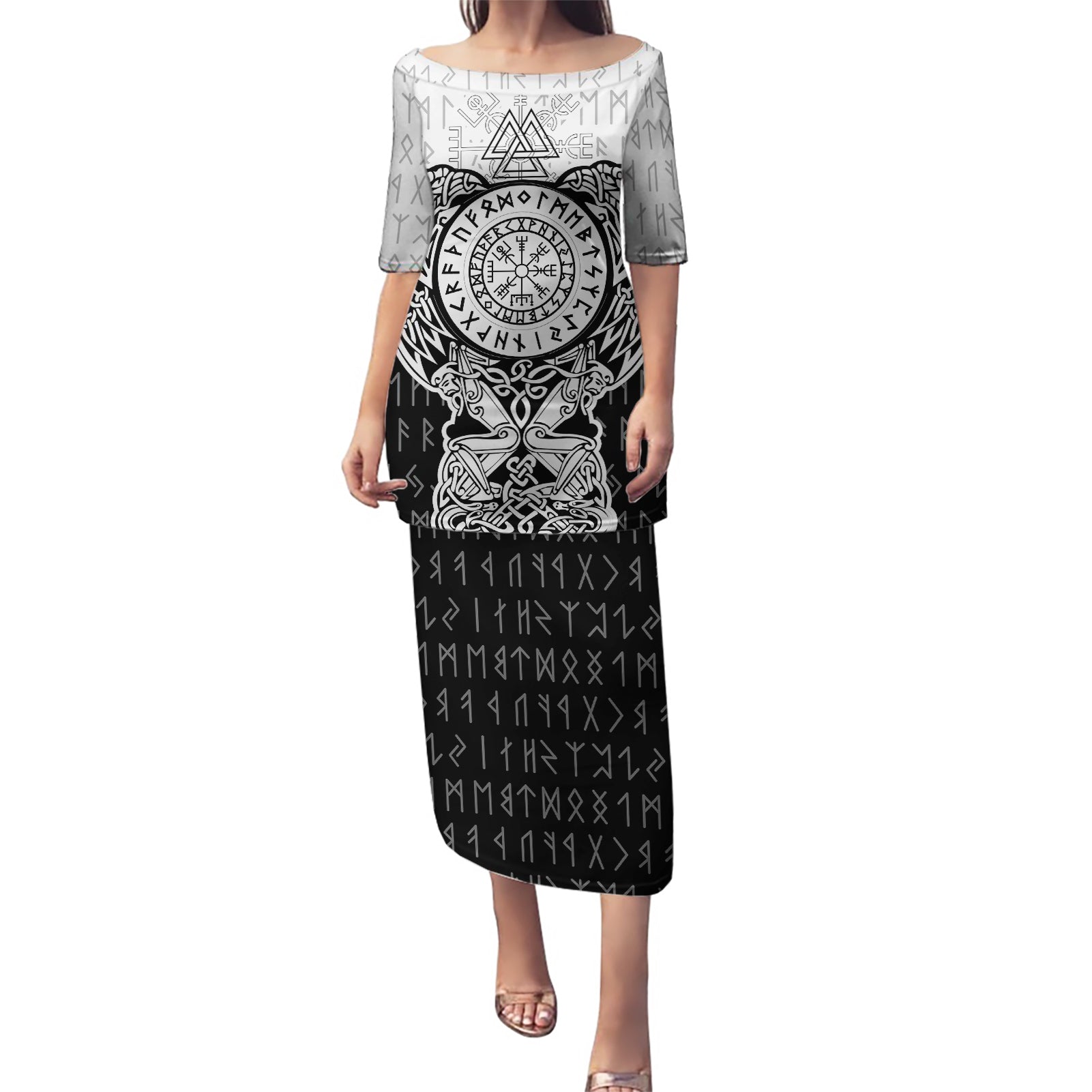 Viking Tattoo Puletasi Hugin And Munin Asgardian Ravens Grunge Art - Wonder Print Shop