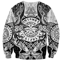 Viking Tattoo Sweatshirt Hugin And Munin Asgardian Ravens Grunge Art - Wonder Print Shop