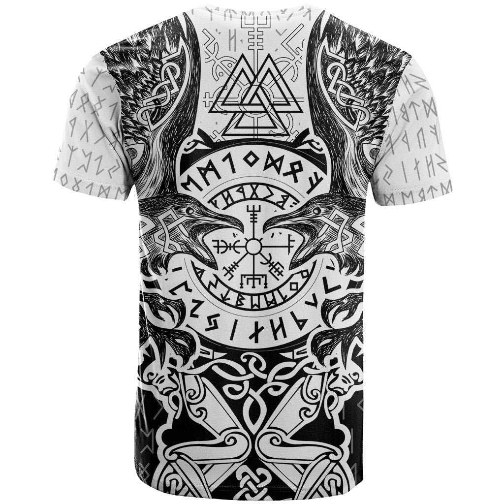 Viking Tattoo T Shirt Hugin And Munin Asgardian Ravens Grunge Art - Wonder Print Shop