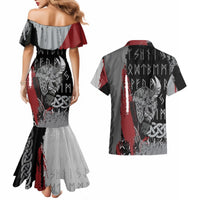 Viking Couples Matching Mermaid Dress and Hawaiian Shirt Warrior Come To Valhalla - Wonder Print Shop