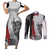 Viking Couples Matching Short Sleeve Bodycon Dress and Long Sleeve Button Shirts Warrior Come To Valhalla - Wonder Print Shop