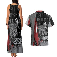 Viking Couples Matching Tank Maxi Dress and Hawaiian Shirt Warrior Come To Valhalla - Wonder Print Shop