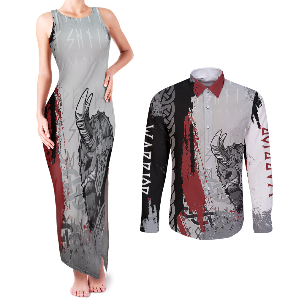 Viking Couples Matching Tank Maxi Dress and Long Sleeve Button Shirts Warrior Come To Valhalla - Wonder Print Shop