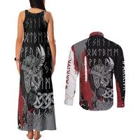 Viking Couples Matching Tank Maxi Dress and Long Sleeve Button Shirts Warrior Come To Valhalla - Wonder Print Shop