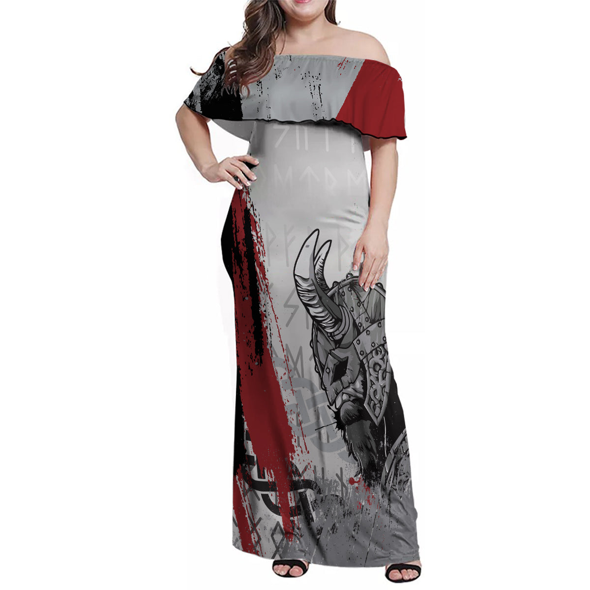 Viking Family Matching Off Shoulder Maxi Dress and Hawaiian Shirt Warrior Come To Valhalla - Wonder Print Shop