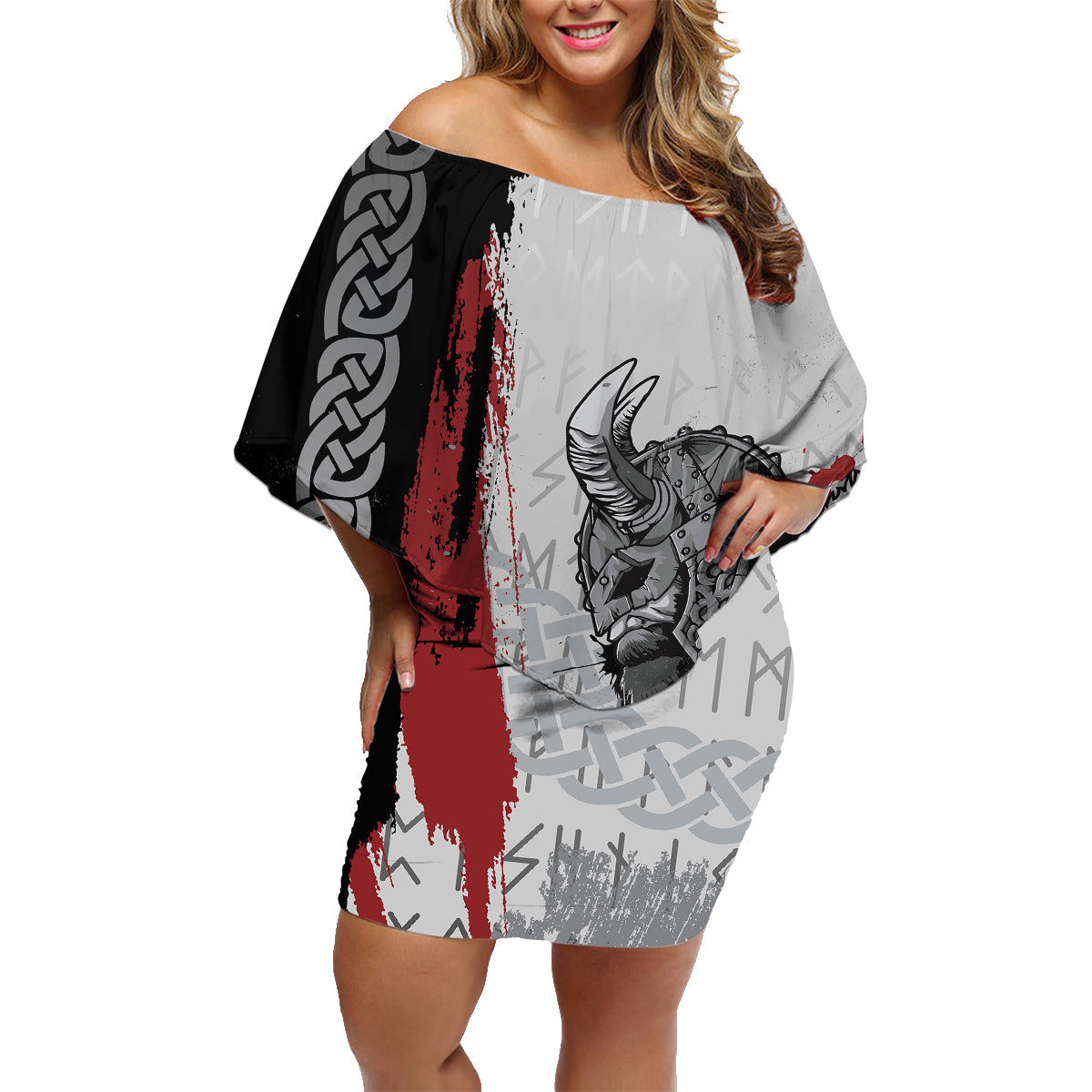 Viking Family Matching Off Shoulder Short Dress and Hawaiian Shirt Warrior Come To Valhalla - Wonder Print Shop