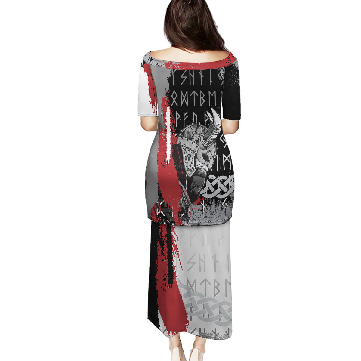 Viking Family Matching Puletasi Dress and Hawaiian Shirt Warrior Come To Valhalla - Wonder Print Shop