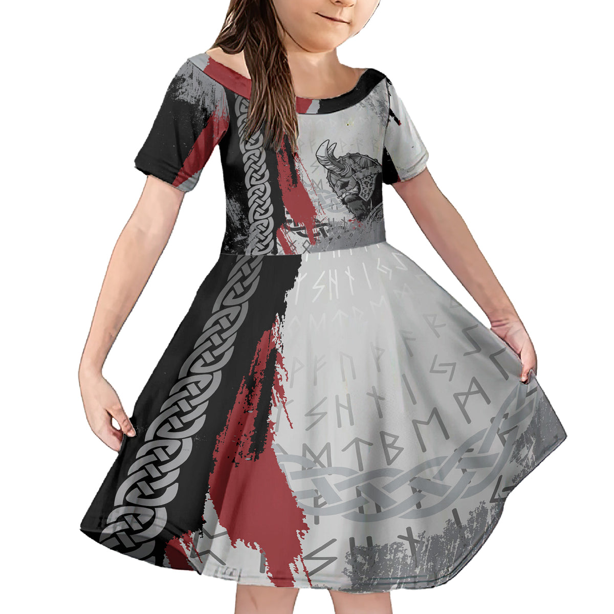 Viking Family Matching Short Sleeve Bodycon Dress and Hawaiian Shirt Warrior Come To Valhalla - Wonder Print Shop