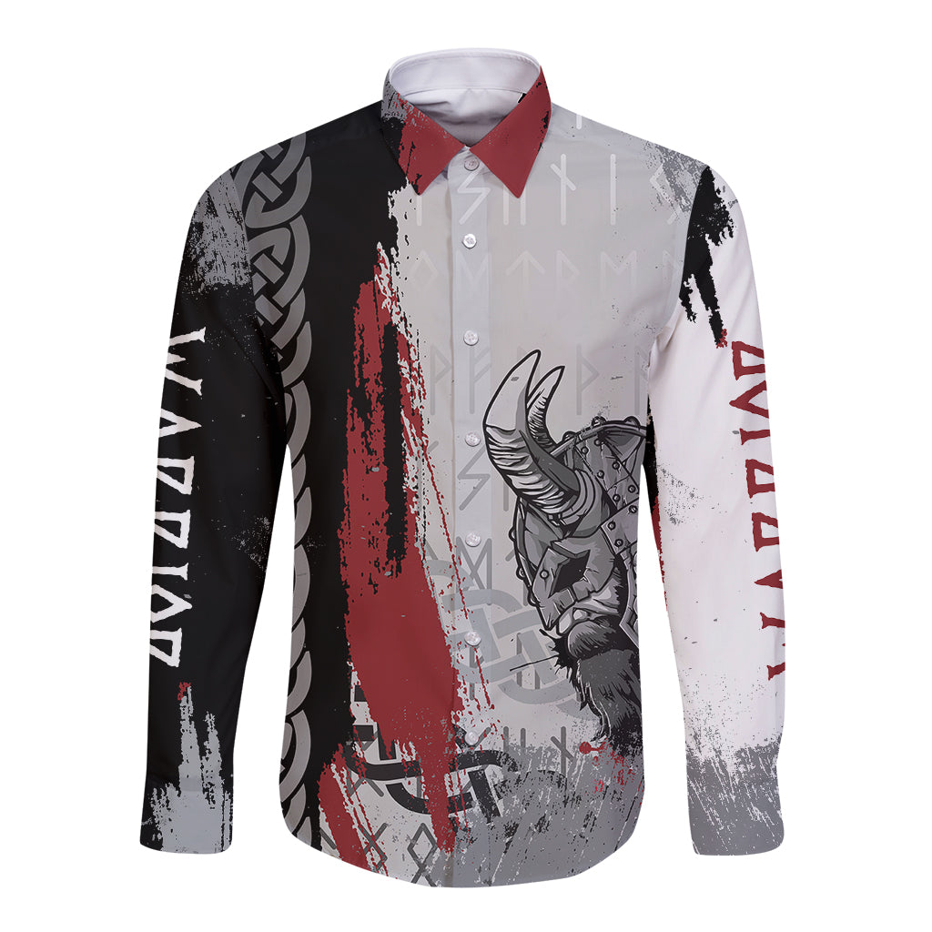 Viking Long Sleeve Button Shirt Warrior Come To Valhalla - Wonder Print Shop