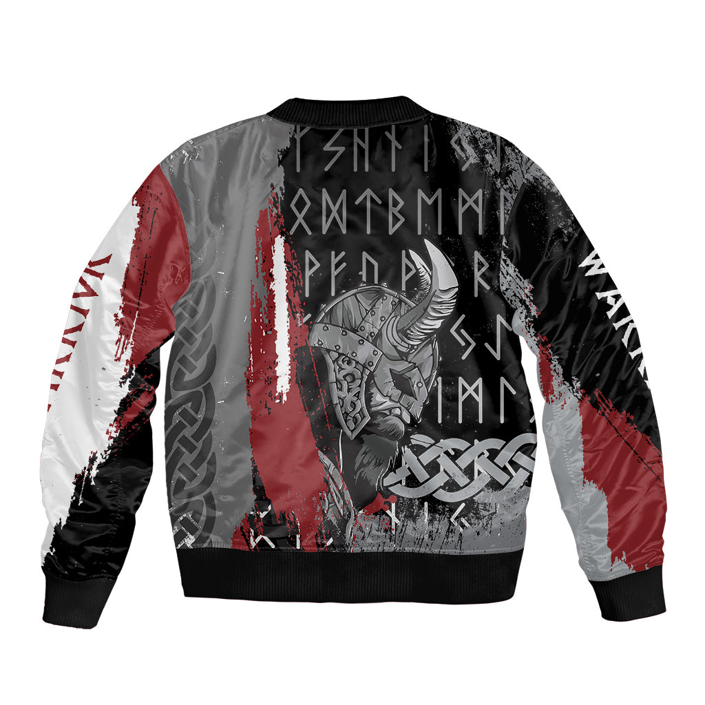 Viking Sleeve Zip Bomber Jacket Warrior Come To Valhalla - Wonder Print Shop