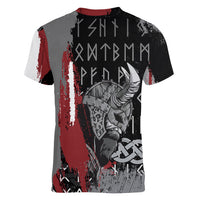 Viking Women V Neck T Shirt Warrior Come To Valhalla - Wonder Print Shop