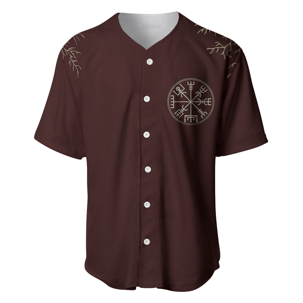 Viking Baseball Jersey Yggdrasil Pattern And Ancient Rune - Wonder Print Shop