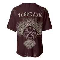 Viking Baseball Jersey Yggdrasil Pattern And Ancient Rune - Wonder Print Shop