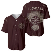 Viking Baseball Jersey Yggdrasil Pattern And Ancient Rune - Wonder Print Shop