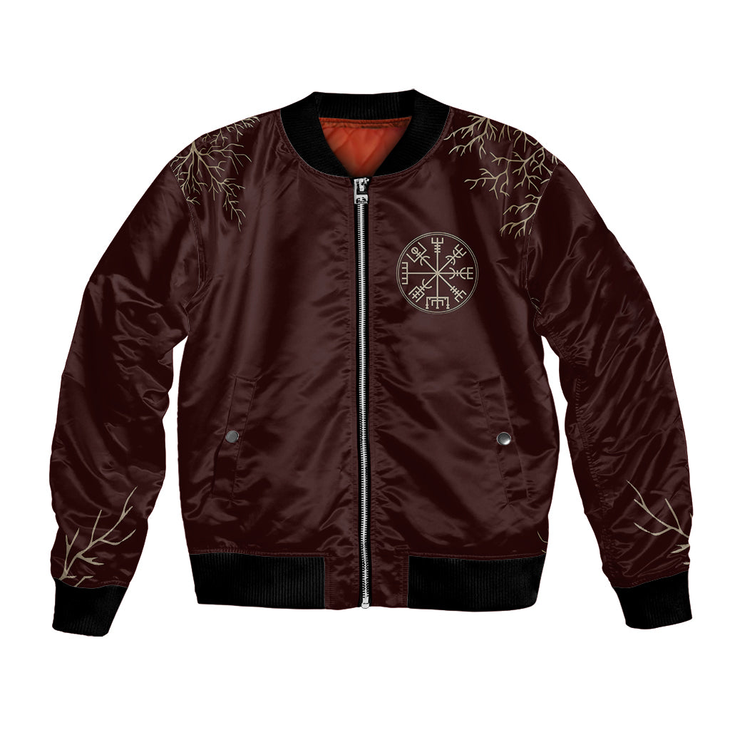 Viking Bomber Jacket Yggdrasil Pattern And Ancient Rune - Wonder Print Shop