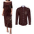 Viking Couples Matching Puletasi Dress and Long Sleeve Button Shirts Yggdrasil Pattern And Ancient Rune - Wonder Print Shop