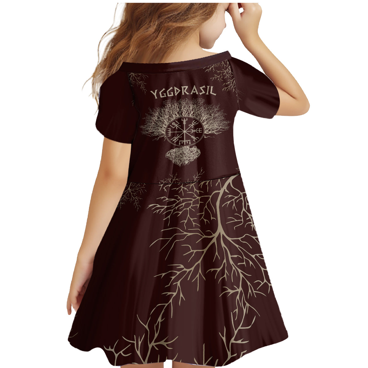 Viking Family Matching Mermaid Dress and Hawaiian Shirt Yggdrasil Pattern And Ancient Rune - Wonder Print Shop