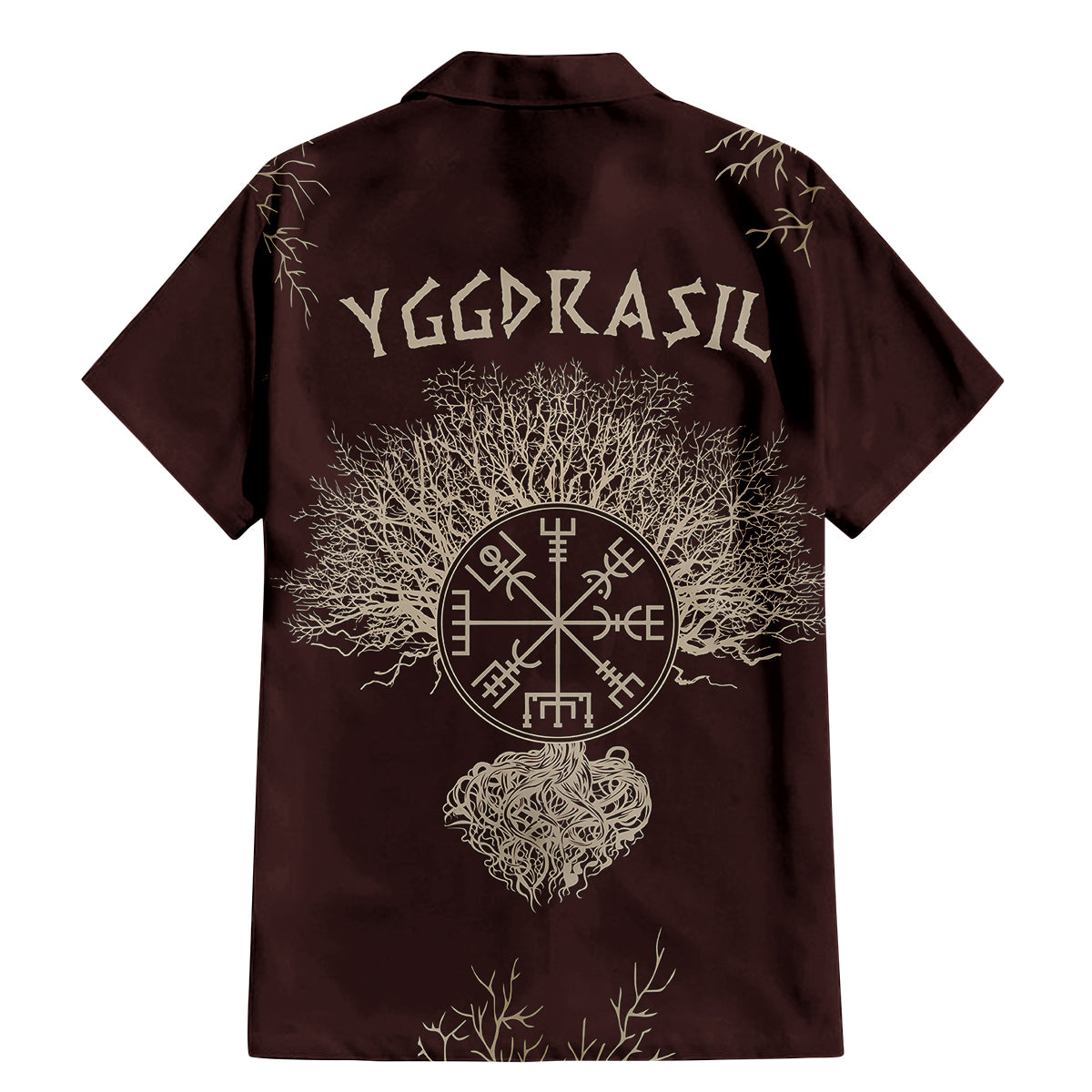 Viking Family Matching Mermaid Dress and Hawaiian Shirt Yggdrasil Pattern And Ancient Rune - Wonder Print Shop