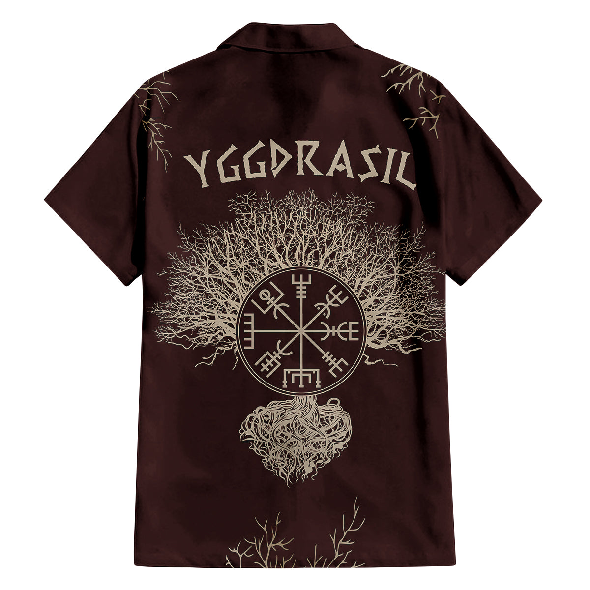 Viking Family Matching Off Shoulder Maxi Dress and Hawaiian Shirt Yggdrasil Pattern And Ancient Rune - Wonder Print Shop