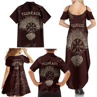 Viking Family Matching Summer Maxi Dress and Hawaiian Shirt Yggdrasil Pattern And Ancient Rune - Wonder Print Shop