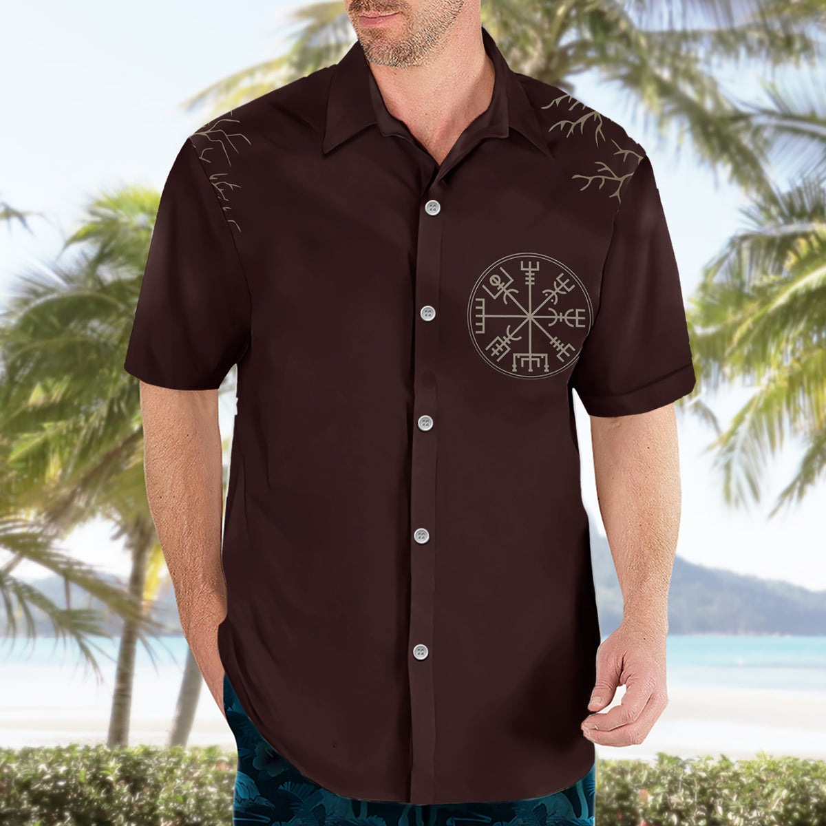 Viking Hawaiian Shirt Yggdrasil Pattern And Ancient Rune - Wonder Print Shop