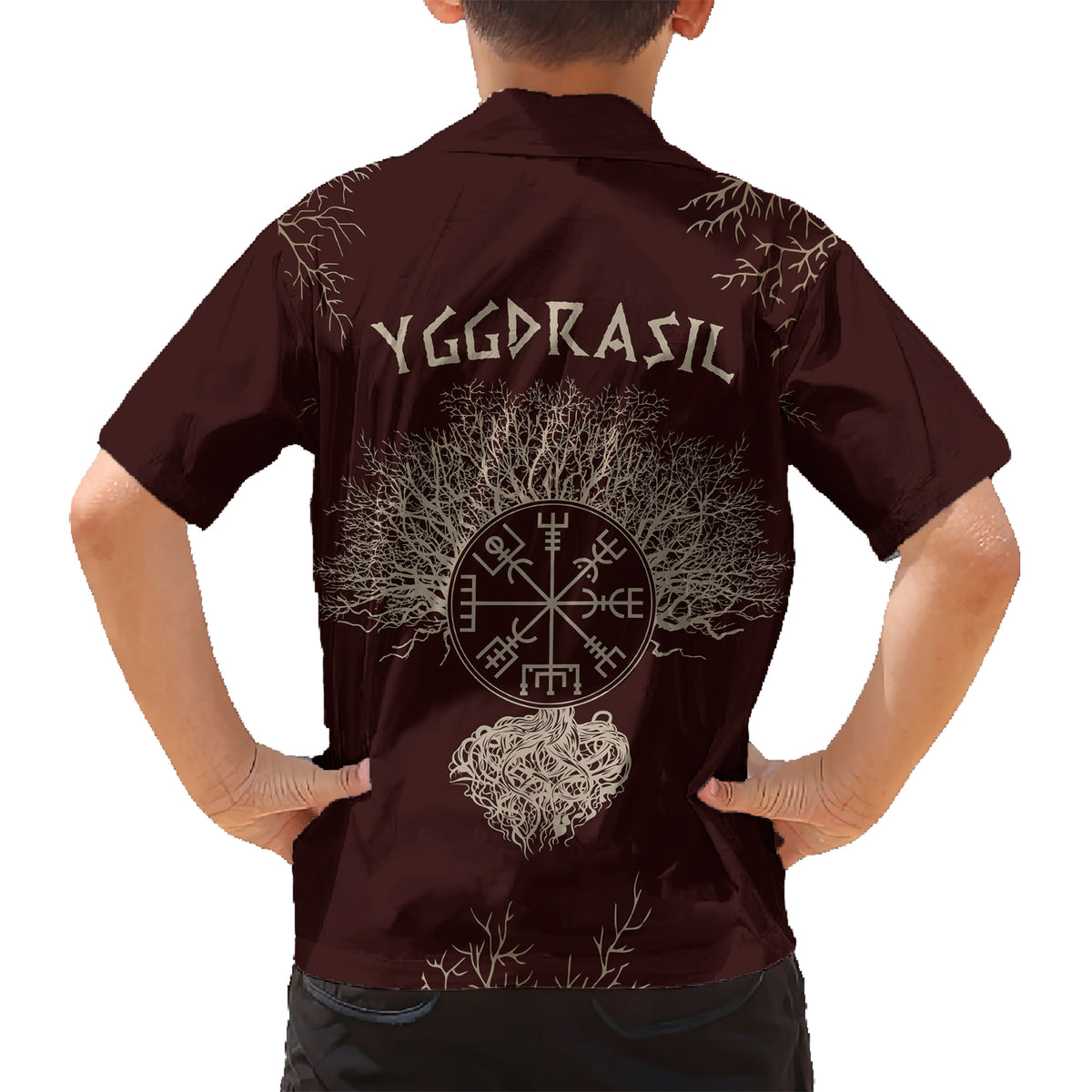 Viking Hawaiian Shirt Yggdrasil Pattern And Ancient Rune - Wonder Print Shop