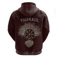 Viking Hoodie Yggdrasil Pattern And Ancient Rune - Wonder Print Shop