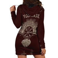Viking Hoodie Dress Yggdrasil Pattern And Ancient Rune - Wonder Print Shop