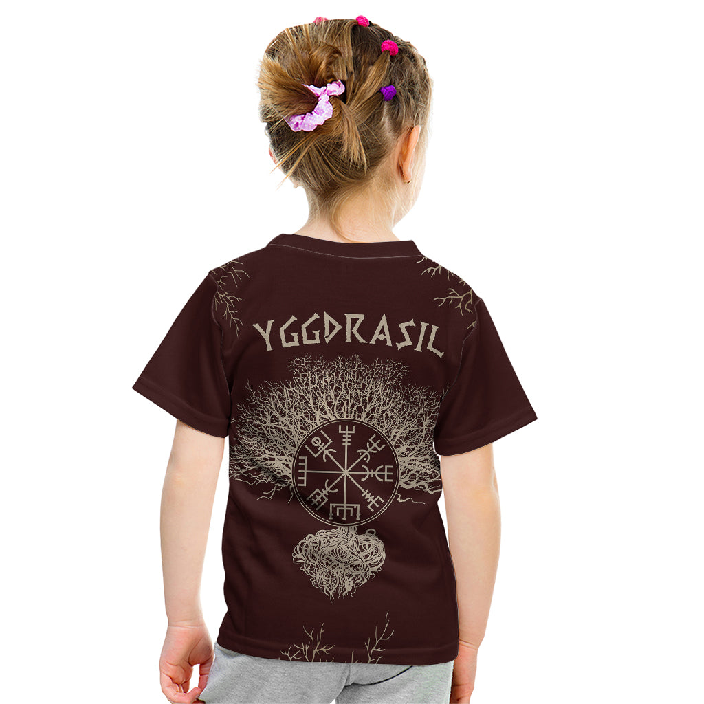 Viking Kid T Shirt Yggdrasil Pattern And Ancient Rune - Wonder Print Shop