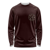Viking Long Sleeve Shirt Yggdrasil Pattern And Ancient Rune - Wonder Print Shop