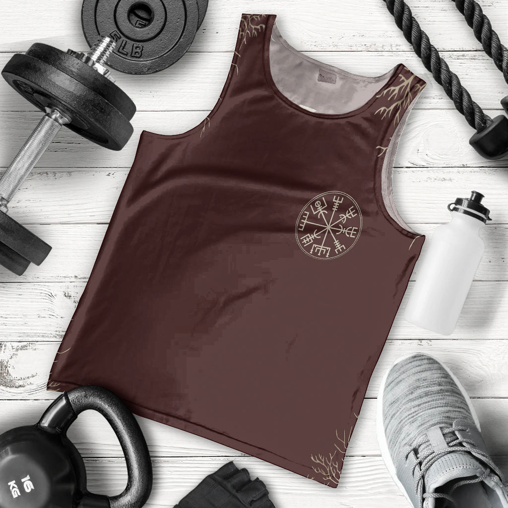Viking Men Tank Top Yggdrasil Pattern And Ancient Rune - Wonder Print Shop
