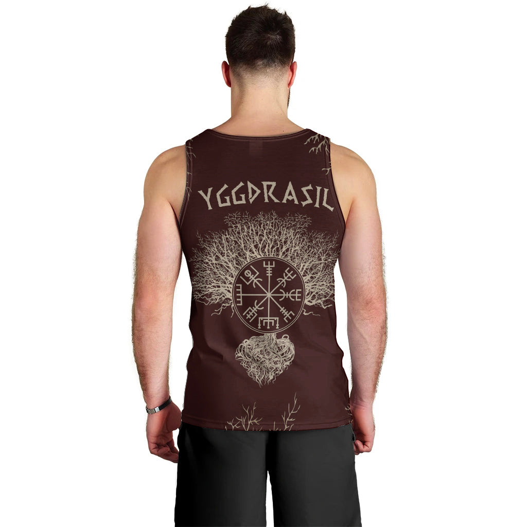 Viking Men Tank Top Yggdrasil Pattern And Ancient Rune - Wonder Print Shop