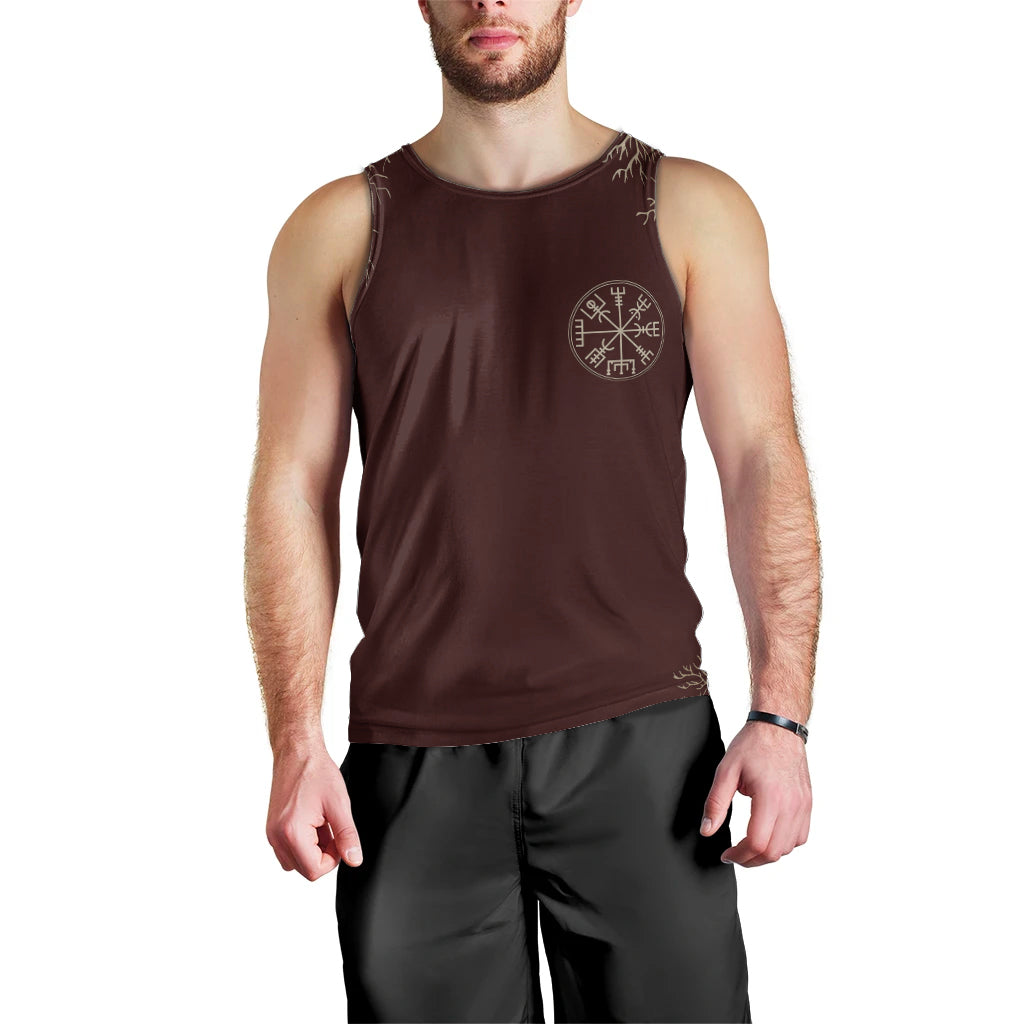 Viking Men Tank Top Yggdrasil Pattern And Ancient Rune - Wonder Print Shop