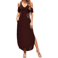 Viking Summer Maxi Dress Yggdrasil Pattern And Ancient Rune - Wonder Print Shop