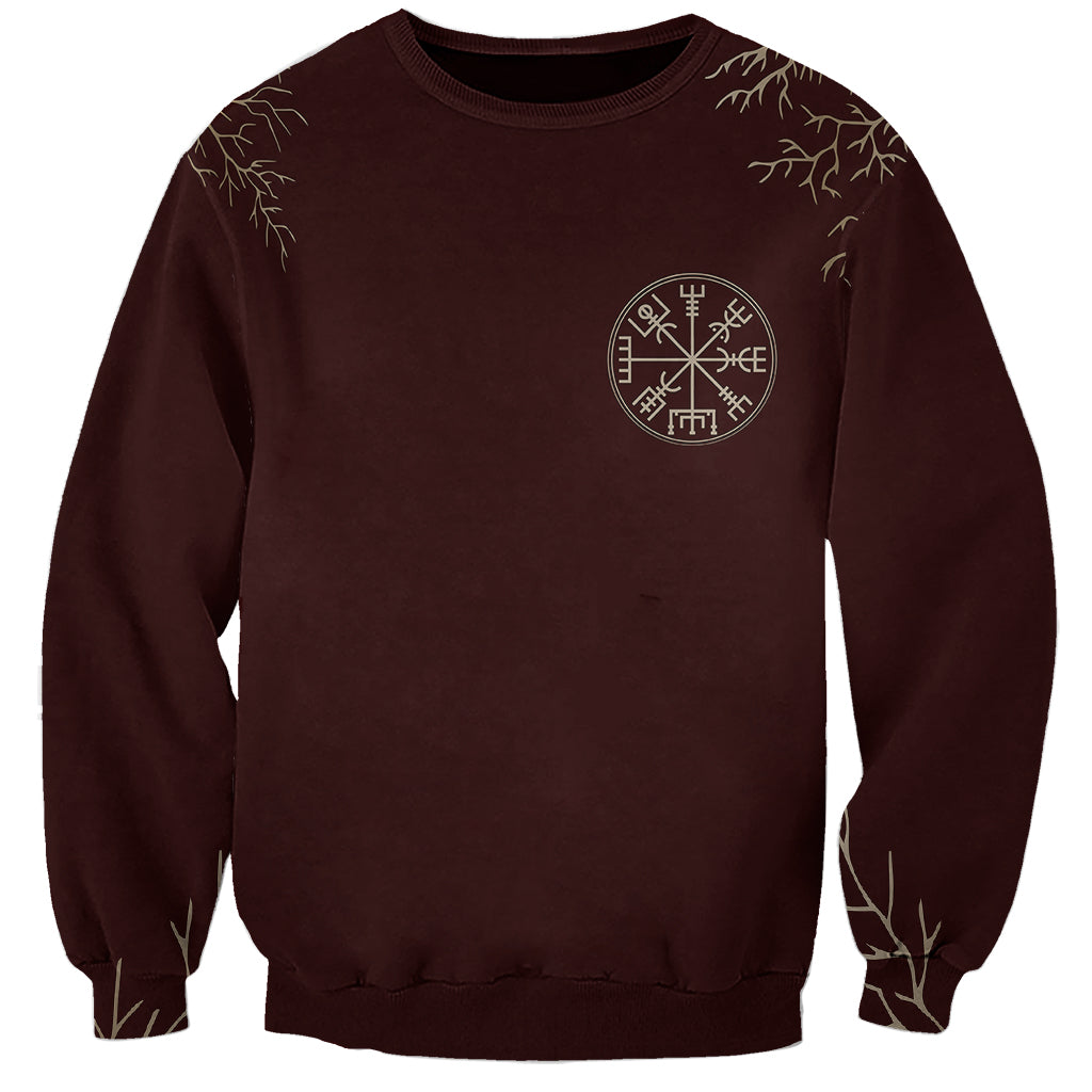 Viking Sweatshirt Yggdrasil Pattern And Ancient Rune - Wonder Print Shop