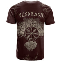 Viking T Shirt Yggdrasil Pattern And Ancient Rune - Wonder Print Shop