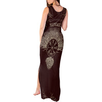 Viking Tank Maxi Dress Yggdrasil Pattern And Ancient Rune - Wonder Print Shop