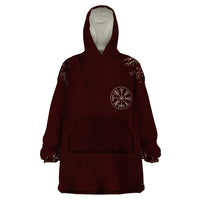 Viking Wearable Blanket Hoodie Yggdrasil Pattern And Ancient Rune - Wonder Print Shop