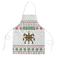 Mexico Christmas Apron with Piñata Star Design and Red Green Snowflake Pattern - Wonder Print Shop