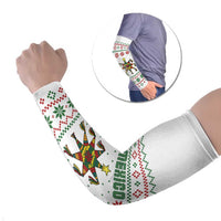 Mexico Christmas Arm Sleeves with Piñata Star Design and Red Green Snowflake Pattern - Wonder Print Shop