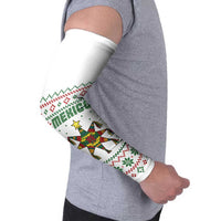 Mexico Christmas Arm Sleeves with Piñata Star Design and Red Green Snowflake Pattern - Wonder Print Shop