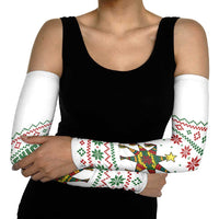 Mexico Christmas Arm Sleeves with Piñata Star Design and Red Green Snowflake Pattern - Wonder Print Shop