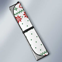 Mexico Christmas Auto Sun Shade with Piñata Star Design and Red Green Snowflake Pattern - Wonder Print Shop