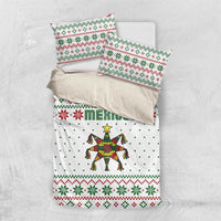 Mexico Christmas Bedding Set with Piñata Star Design and Red Green Snowflake Pattern - Wonder Print Shop